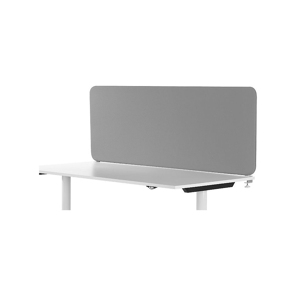 Akoestische bureauscheidingswand Softline Event, boven gemonteerd, h x d = 450 x 30 mm, textiel, breedte 1000 mm, lichtgrijs