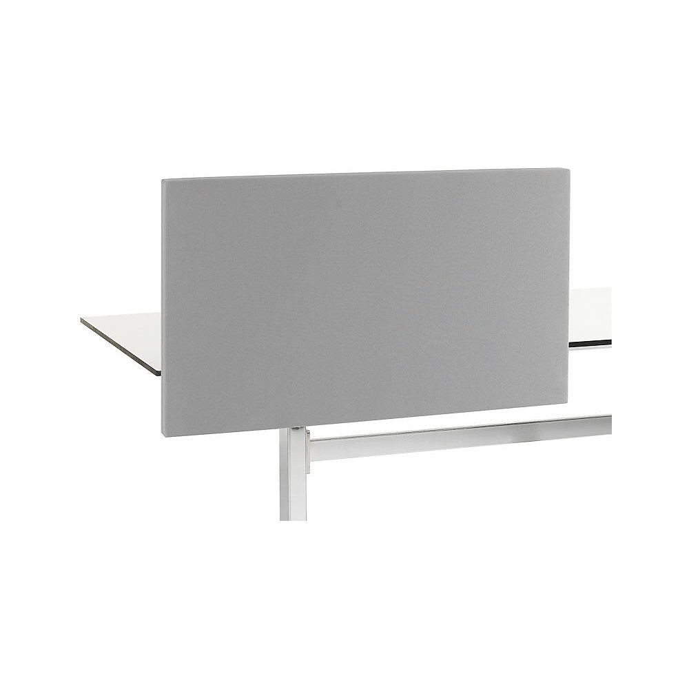 Akoestische bureauscheidingswand Standard met rechte hoeken, hoogte 650 mm, textiel, breedte 1600 mm, grijs