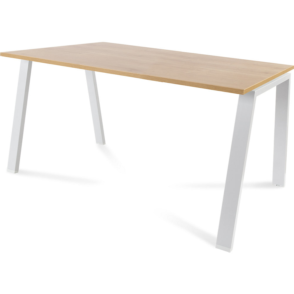 Bureau BLANCA, hoogte 740 mm, A-vormig frame, b x d = 1400 x 800 mm, eikenhoutdecor / wit