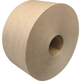 Nat plakband, gaasversterkt & rijpvast, recyclebaar, zonder sleeve, bruin, 8 rollen elk L 100 rm x B 70 mm
