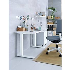 Home Office tafel, rechthoekig, C-poot, B 1200 x D 600 x H 735 mm, wit/wit