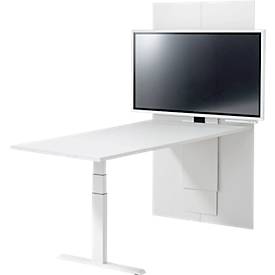 Schäfer Shop Genius Vergadertafel HV Basic, tweetraps elektr. in hoogte verstelbaar, zonder monitor,  B 1800, wit