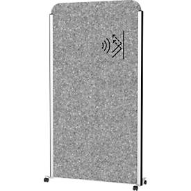 Maul Verrijdbaar wandsysteem cocoon Akustik, B 1000 x H 1800 mm, donkergrijs oppervlak, zilver