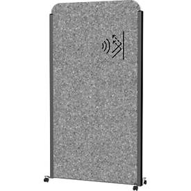 Maul Verrijdbaar wandsysteem cocoon Akustik, B 1000 x H 1800 mm, donkergrijs oppervlak, antraciet
