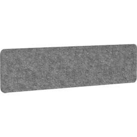 Akoestische tafelafscheiding AKUSTIX Vario, geluidsabsorptieklasse B, dikte 18 mm, zonder klemmen, B 1600 x H 400 mm, PET-vilt, grijs