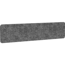 Akoestische scheidingswand AKUSTIX Vario, geluidsabsorptieklasse B, dikte 18 mm, zonder klemmen, B 1800 x H 400 mm, PET-vilt, grijs