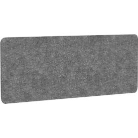 Akoestische scheidingswand AKUSTIX Vario, geluidsabsorptieklasse B, dikte 18 mm, zonder beugels, B 1600 x H 600 mm, PET-vilt, grijs