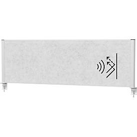 Maul Tisch-Trennwand MAULconnecto 160x50cm Akustik hellgrau/silber