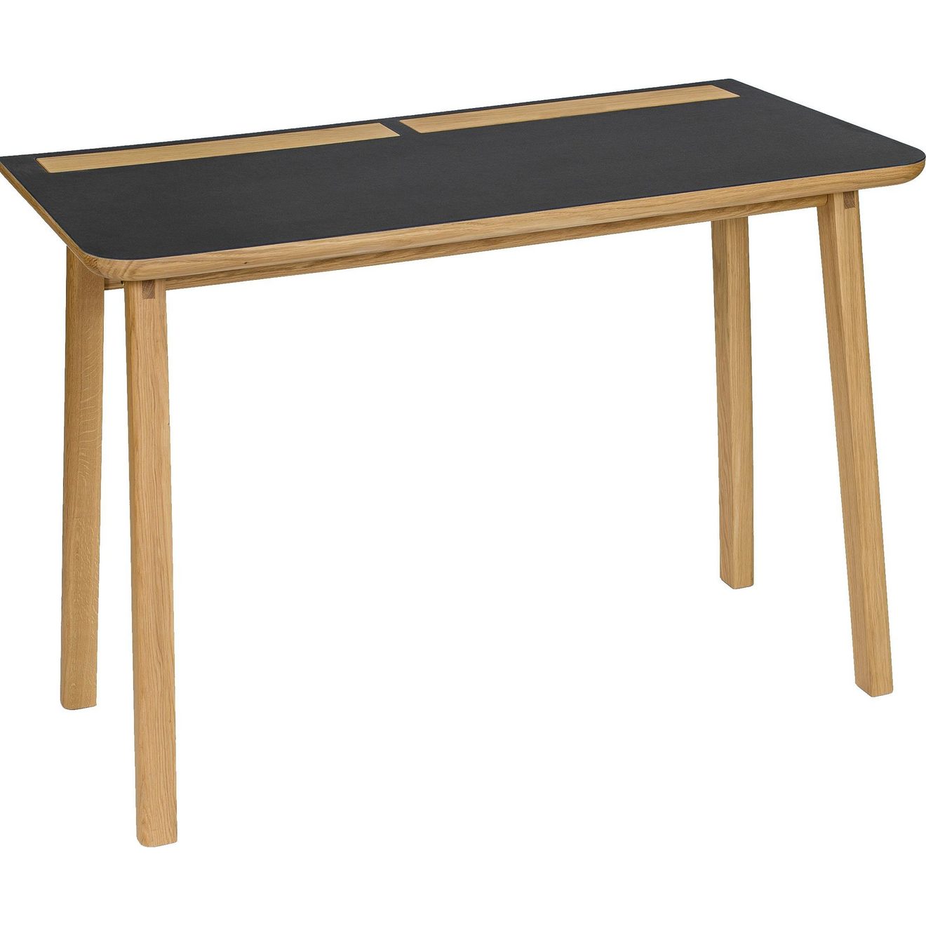 Woodman Bureau Mati met twee leren tassen opzij van de tafel voor bergruimte