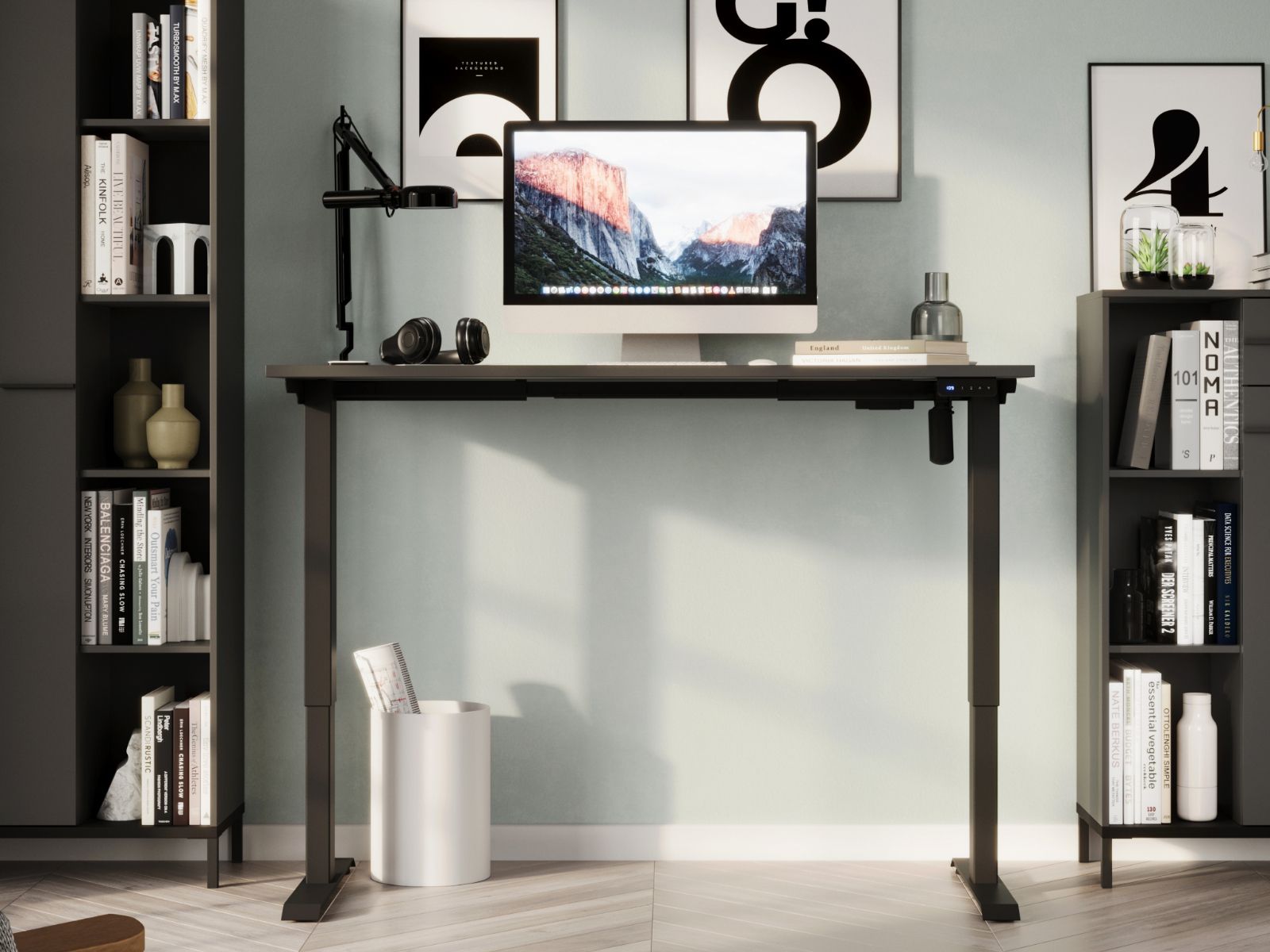 Mobistoxx Elektrisch verstelbaar bureau POLYGON 140 cm grafiet