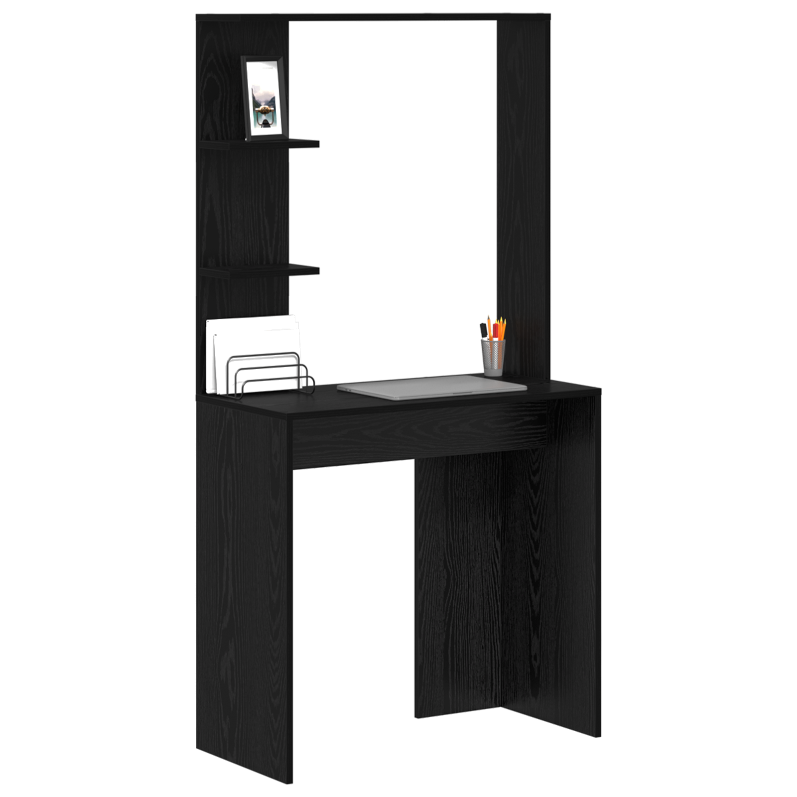 vidaXL Kaptafel Zwart Eiken 78,5x37x154,5 cm Bewerkt Hout