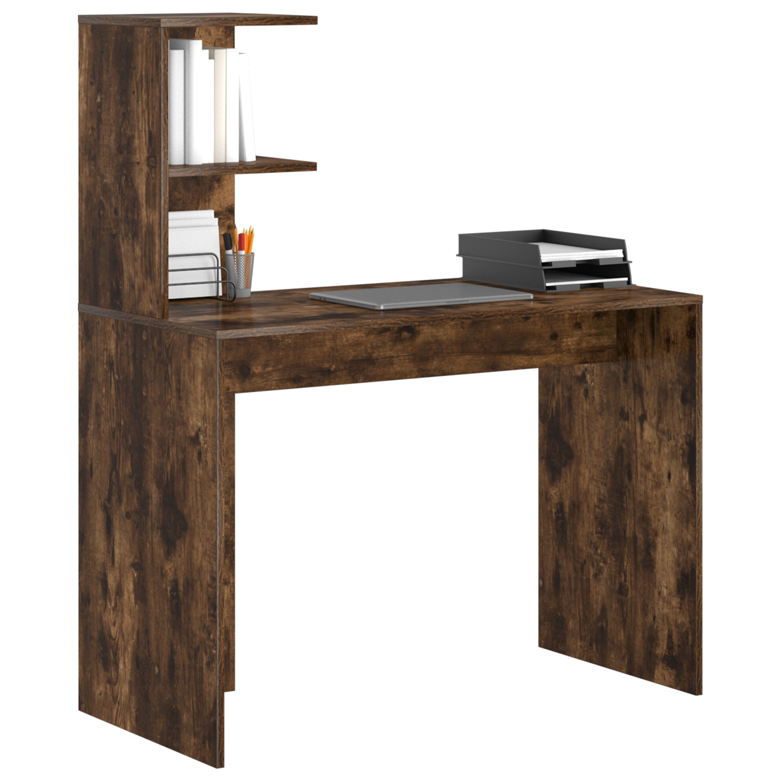 vidaXL Bureau Gerookt Eiken 102x50x124 cm Bewerkt Hout
