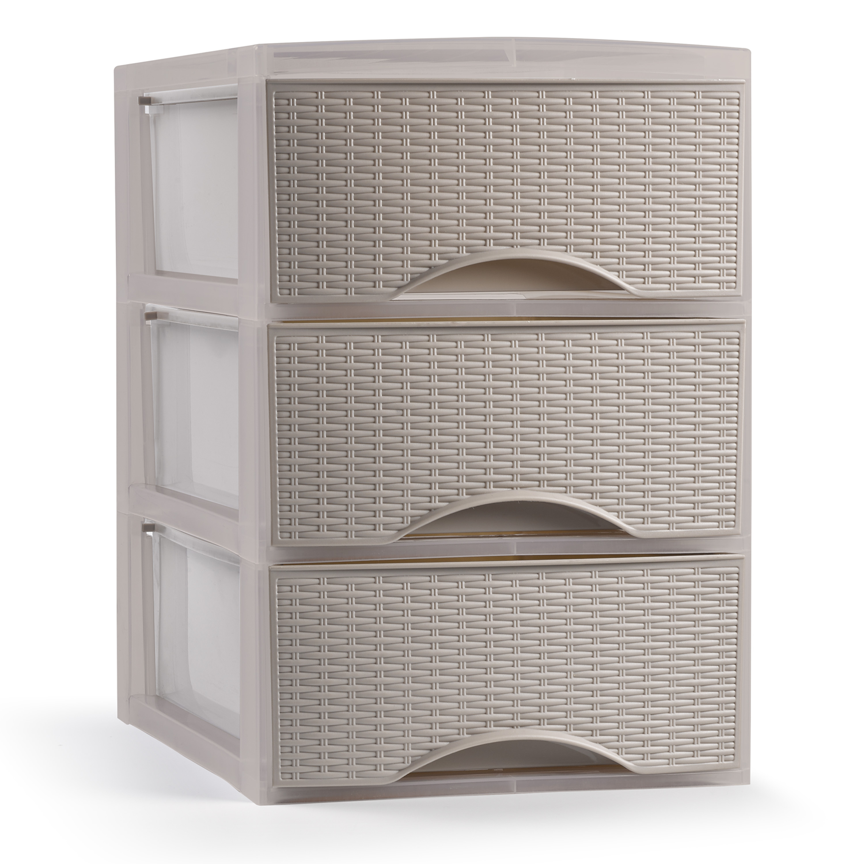 PlasticForte Ladeblokje/bureau organizer met 3x lades - beige - L18 x B25 x H25 cm - plastic -