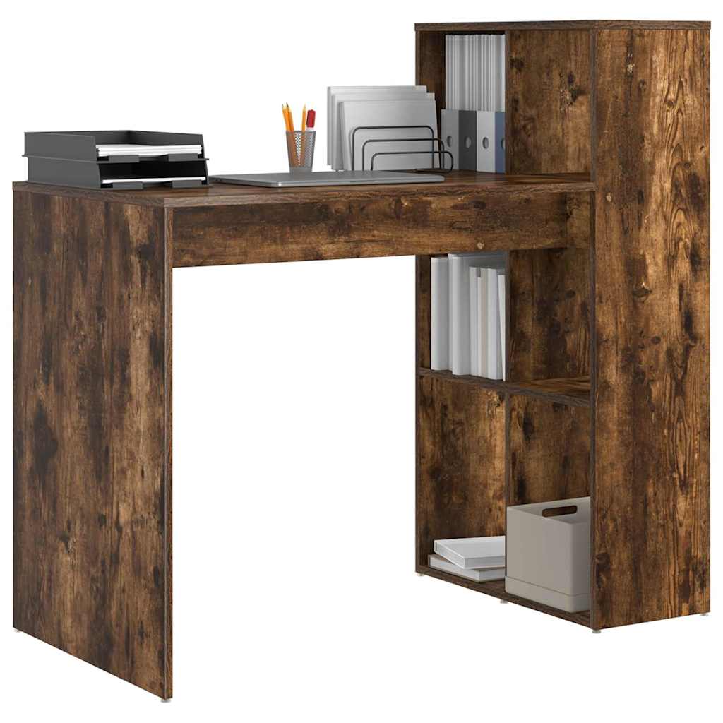 vidaXL Bureau Gerookte Eik 108x55x103,5 cm Gelaagd Hout