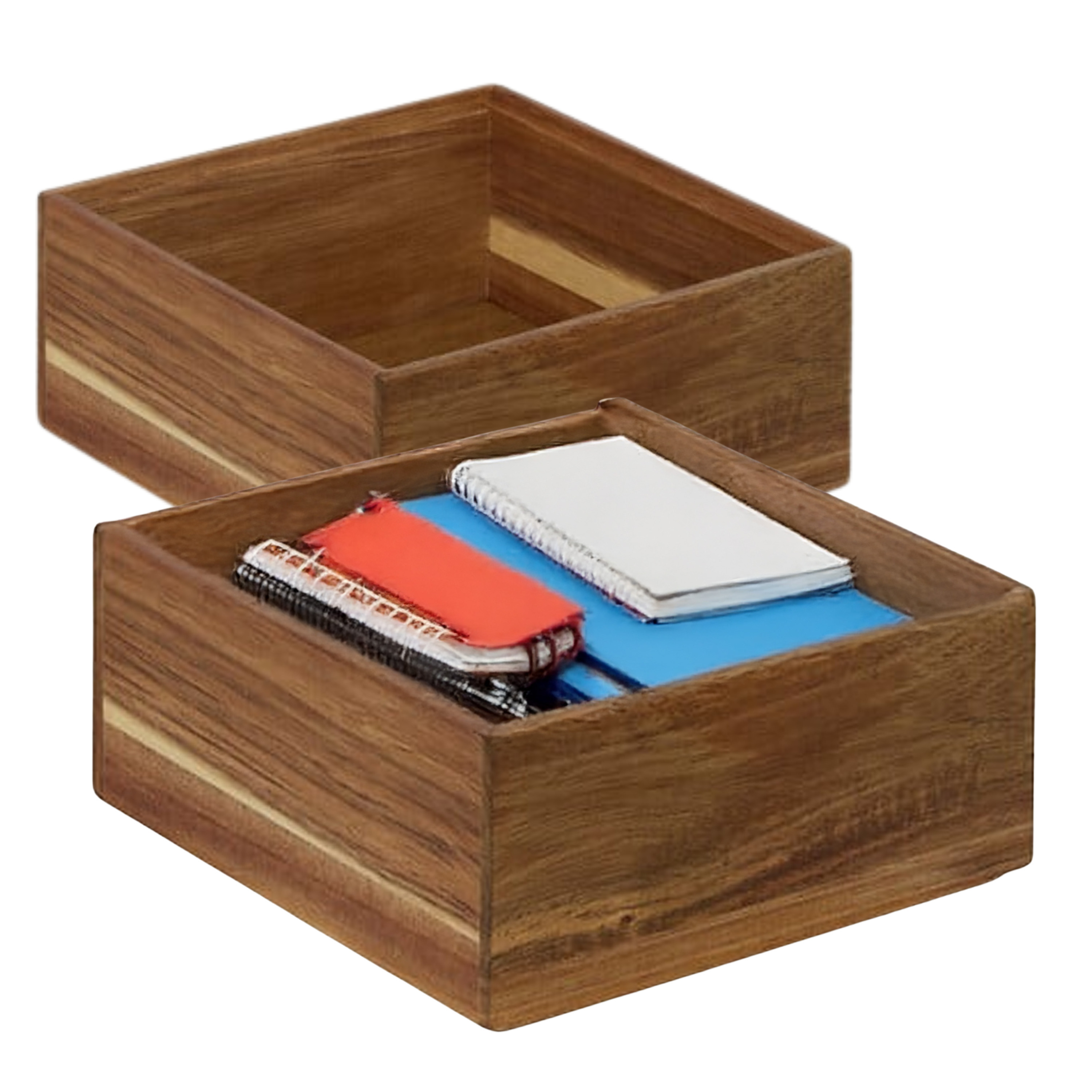 5five Five bureau organizer - 3x - 15 x 15 cm - acacia hout - 1 vaks - kantoor -