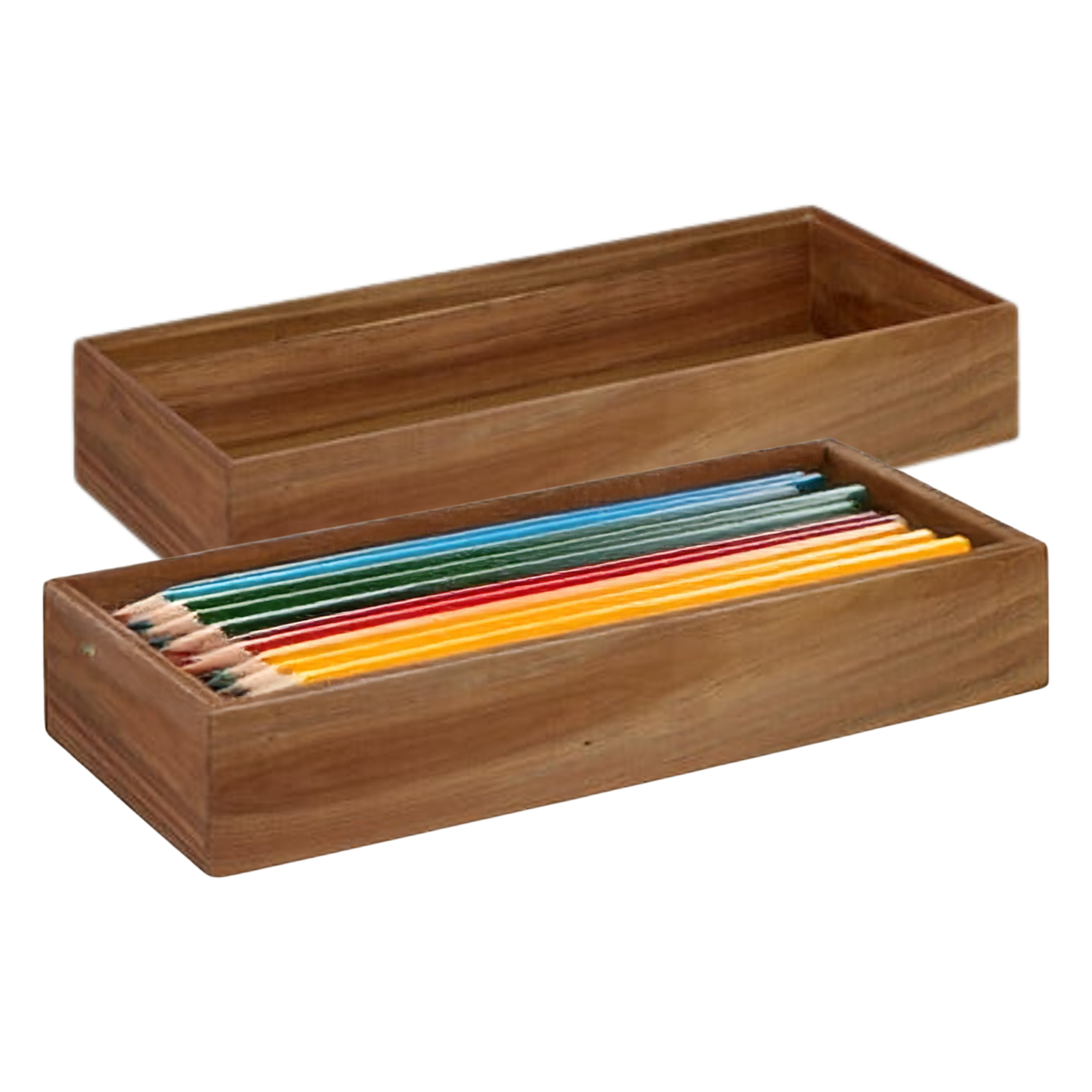 5five Five bureau organizer - 2x - x 15 cm - acacia hout - 1 vaks - kantoor -