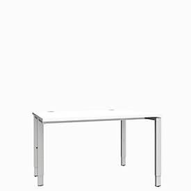 Schäfer Shop Genius Schäfer Shop  Genius Bureautafel MODENA FLEX, 4-poot rechthoekige buis, eenzijdig, B 1200 mm, wit