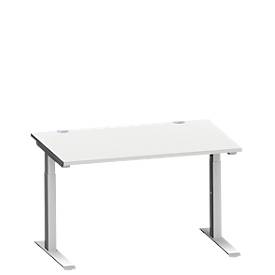 Schäfer Shop Genius bureau MODENA FLEX, C-voet rechthoekige buis, B 1200 x D 800 mm, aluminium lichtgrijs/wit