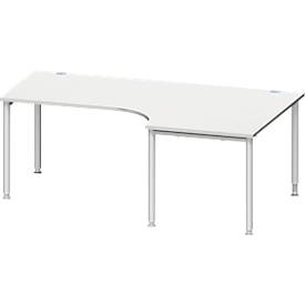 Schäfer Shop Genius Schäfer Shop  Genius Hoekbureautafel MODENA FLEX 90°, aanbouw rechts, B 2000 mm, lichtgrijs