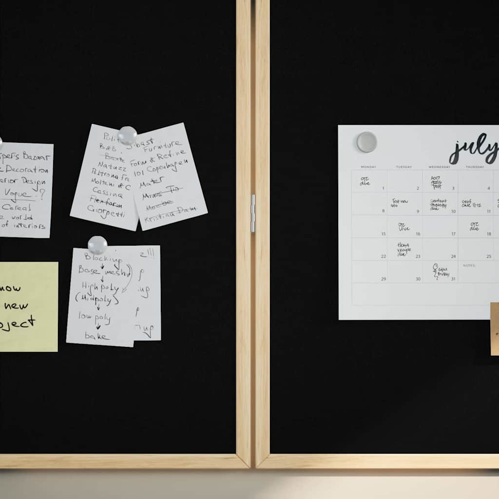 vidaXL Krijtbord Zwart 100 x 1.4 x 100 cm Massief grenenhout