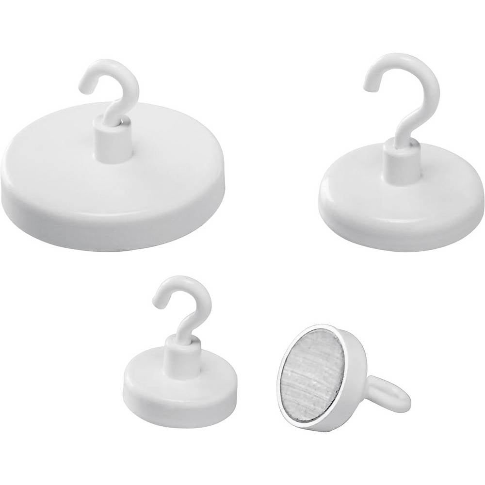 Magnetoplan Magnetische haak (Ø) 47 mm Rond Wit 10 stuk(s) 52647S10