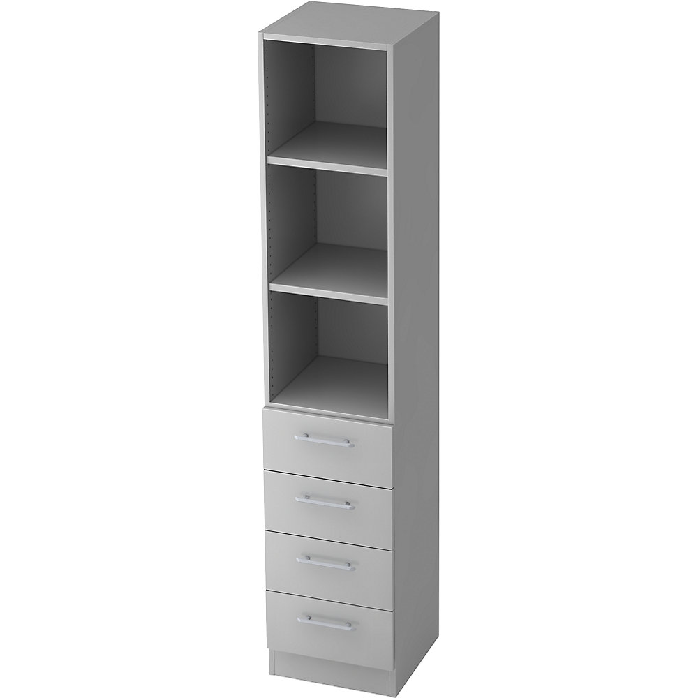 Hjh OFFICE PRO Signa G 7600 RE, Melamine spaanplaat DIN 68765, Emissieklasse E1, Grijs