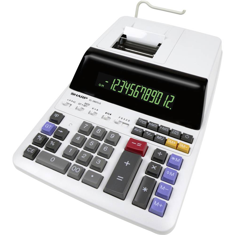 Sharp Tischrechner druckend EL-2607 LG 12 Stellen, schwarz/rot Druck Bureaurekenmachine Universeel Zwart, Wit (b x h x d) 222 x 78 x 335 mm