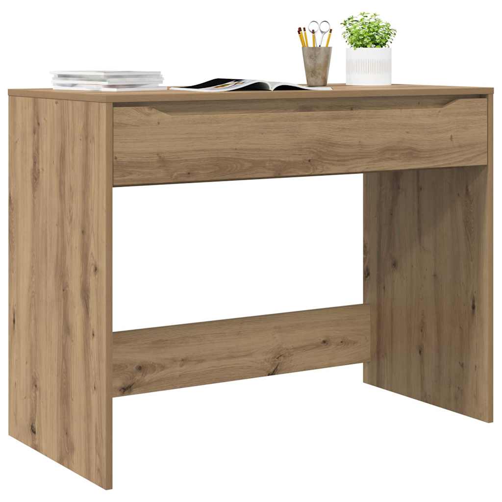 vidaXL Bureau met lade Artisan Eiken 100 x 50 x 78 cm Bewerkt hout