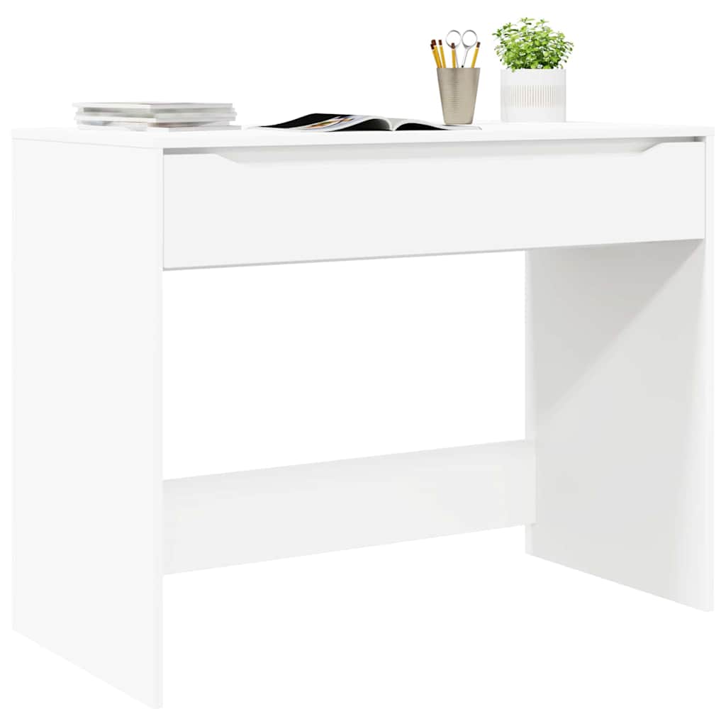 vidaXL Bureau met lade met opslag Wit 100 x 50 x 78 cm Bewerkt hout