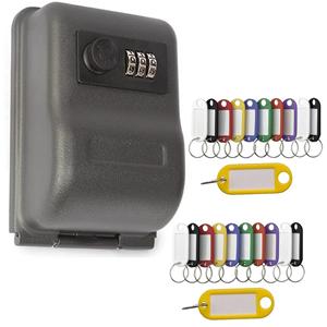 Benson Cijferslot sleutelkluis met 20x stuks sleutellabels -