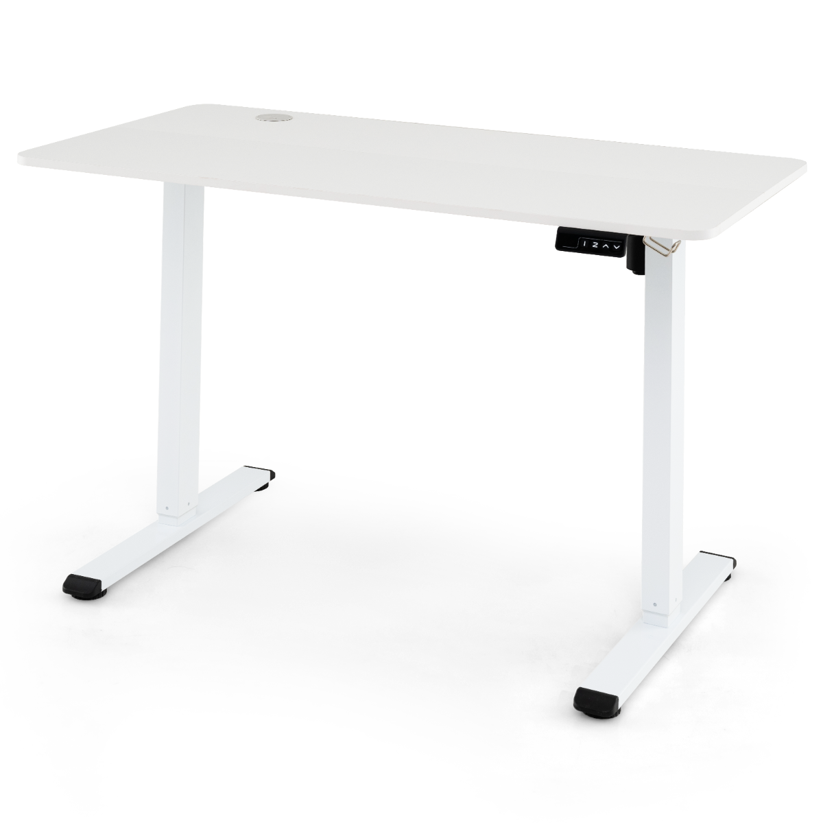 Costway Elektrisch in Hoogte Verstelbaar Bureau Kantoorbureau Wit