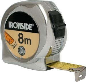 Ironside Rolbandmaat chroom professioneel 8 meter x 25mm