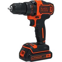 Black & Decker Akku-Bohrschrauber BDCDD186K, 18Volt, schwarz/orange, Transportkoffer, Li-Ionen Akku - BLACK & DECKER