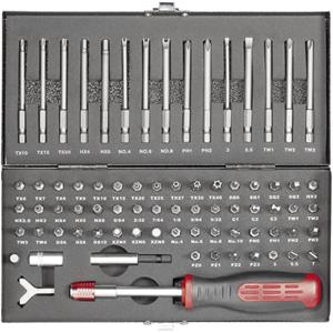 toolcraft HT02183 Bit-Set 75teilig Schlitz, Innen-Sechskant, Clutch, Tri-Wing, TORQ, Innen-Vi