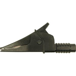 Veiligheids-krokodilklem Steekaansluiting 4 mm CAT III 1000 V Zwart Cliff Croc Clip