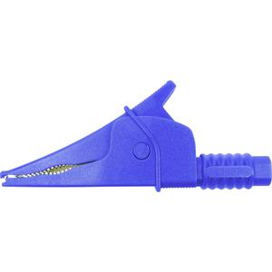 Veiligheids-krokodilklem Steekaansluiting 4 mm CAT III 1000 V Blauw Cliff Croc Clip