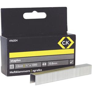 c.ktools C.K Tools Klammern für Tacker, viereckig, 10,5 x 12 mm