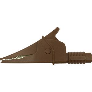 cliff Croc Clip Sicherheits-Abgreifklemme Steckanschluss 4mm CAT III 1000V Braun