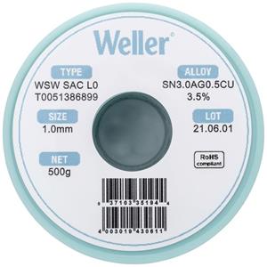 Weller WSW SAC L0 Soldeertin, loodvrij Spoel Sn3.0Ag0.5Cu 100 g 0.5 mm