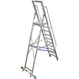 Krause 127785 STABILO vrijstaande ladder met groot werkplatform (aluminium) max. werkhoogte 3,90 m