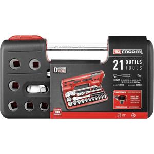 Facom SL.DBOX112PB Dopsleutelset Metrisch 1/2 (12.5 mm) 21-delig