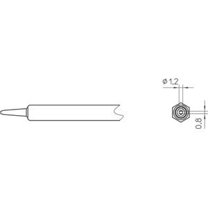 Weller NT K Soldeerpunt Beitelvorm Grootte soldeerpunt 1.2 mm