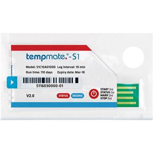 Tempmate S1C10A01000 Temperatuur datalogger Te meten grootheid: Temperatuur -30 tot +70 °C PDF-functie, One way datalogger