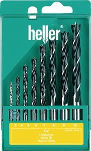 Hout-spiraalboor set 8-delig 3 mm, 4 mm, 5 mm, 6 mm, 7 mm, 8 mm, 9 mm, 10 mm Heller 205241 Cilinderschacht 1 set