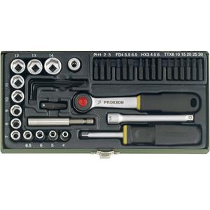 Proxxon 23070 Dopsleutel-bitinzetset Metrisch 1/4 (6.3 mm) 39-delig