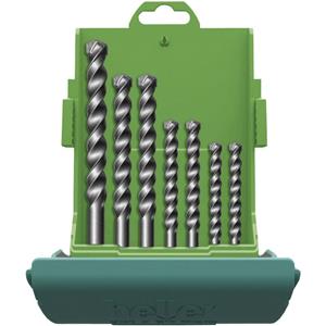 Heller 3015 18037 5 Carbide Steen-spiraalboorset 7-delig 4 mm, 5 mm, 6 mm, 8 mm, 10 mm, 12 mm Cilinderschacht 1 set(s)