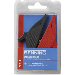 Benning TA 1 Sicherheits-Abgreifklemmen-Set Steckanschluss 4mm CAT III 1000V Rot, Schwarz