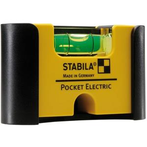 Wasserwaage Pocket Electric, 7 cm, mit Seltenerd-Magnetsystem und Gürtel-Clip - STABILA