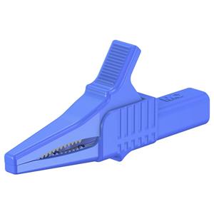 Stäubli XKK-1001 Sicherheits-Abgreifklemme Steckanschluss 4mm CAT II 1000V Blau