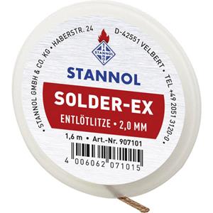 Stannol Solder Ex Desoldeerdraad Lengte 1.6 m Breedte 1.0 mm In vloeimiddel gedrenkt